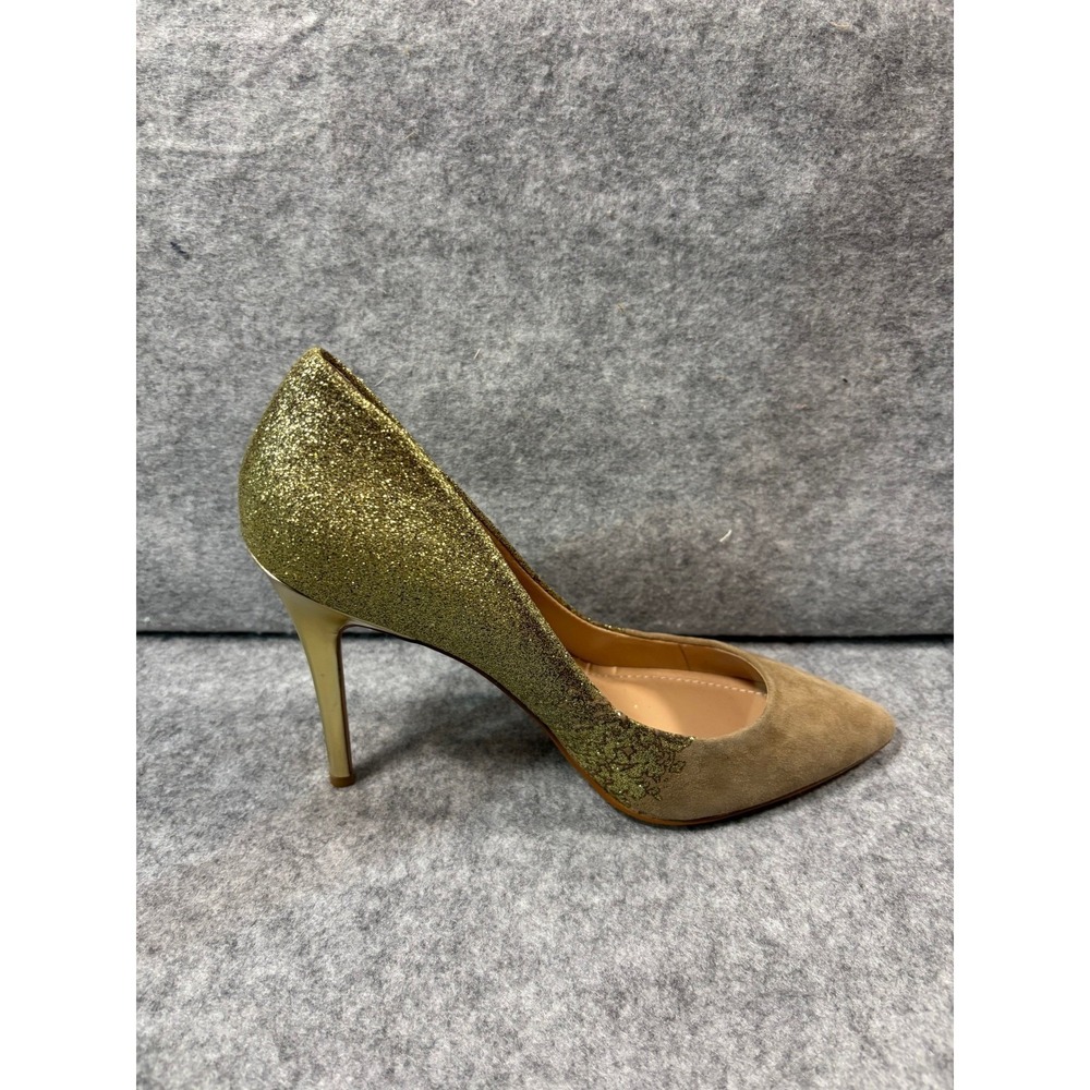 Charles David Womens Gold Glitter Suede Pointed Toe Stiletto Heels Shoes 9.5M - Picture 5 of 9